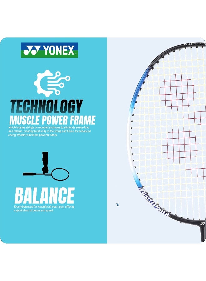 يونيكس مضرب تنس الريشة Yonex Muscle Power 22 Lite مزود بأوتار كاملة - إطار خفيف الوزن عالي الأداء بتقنية Muscle Power للتحكم والقوة واللعب الشامل - Image 2